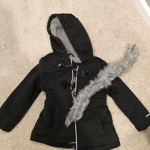 Black hooded jacket, size 4